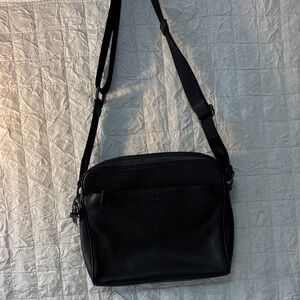 Black Leather shoulder purse